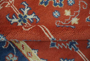 Brown, Blue and Beige Traditional Oriental Hand Knotted Multi Size Wool Area Rug