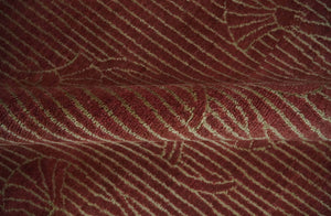 Brown and Gold Modern Stripes Shehnai Print 5x8 Hand loom wool and Art Silk Area Rug