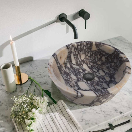 Calacatta Viola Marble Tapered Above Vanity Bathroom Sink Honed/Matte