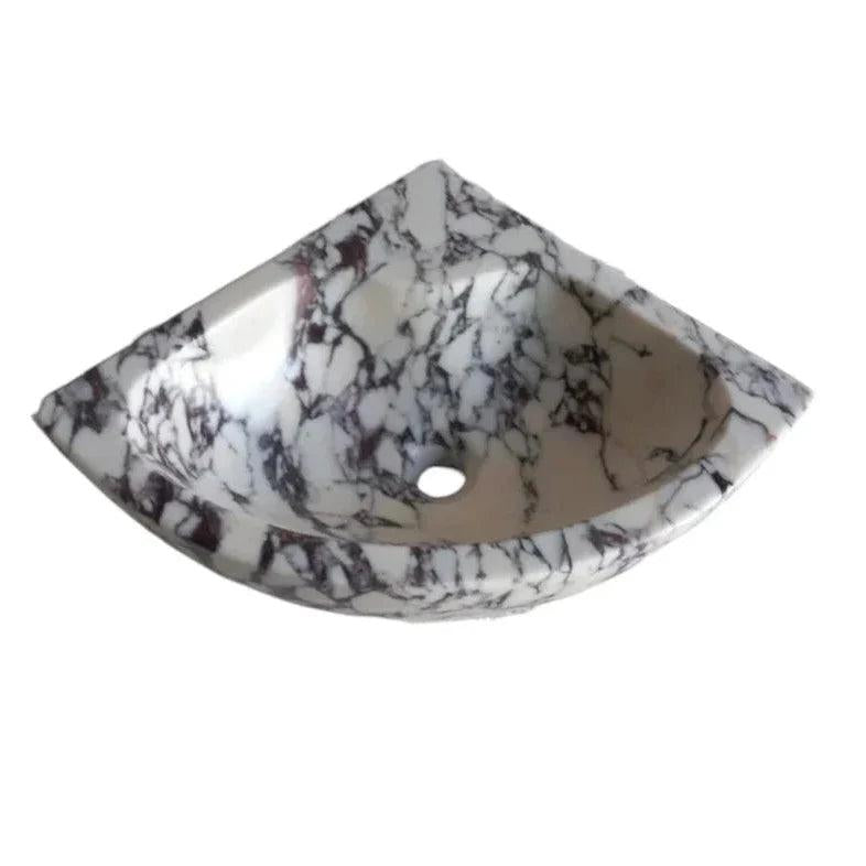 Calacatta Viola Marble Wall-mount Bathroom Corner Vanity Sink (W)12" (L)12" (H)6"