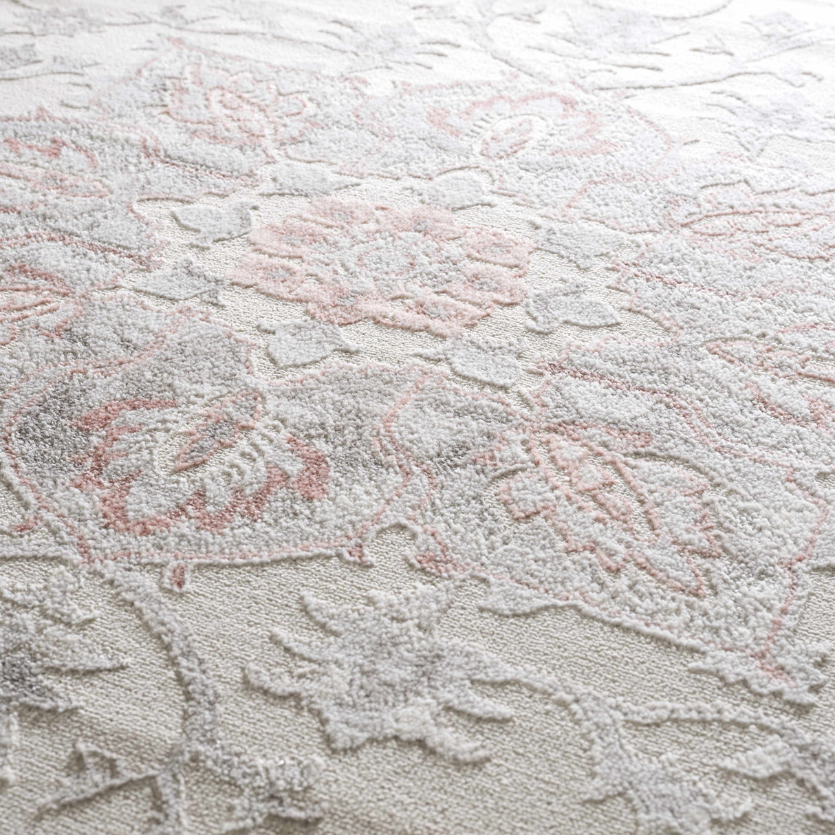 Calum Pink Floral Thick Area Rug - Clearance