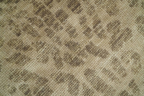 Camel and Taupe Modern leopard Design 8x10 Hand knotted wool area rug
