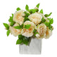 Camellia Artificial Arrangement in Marble Finished Vase