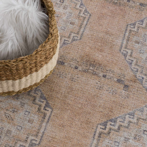 Carrabelle Peach Washable Area Rug