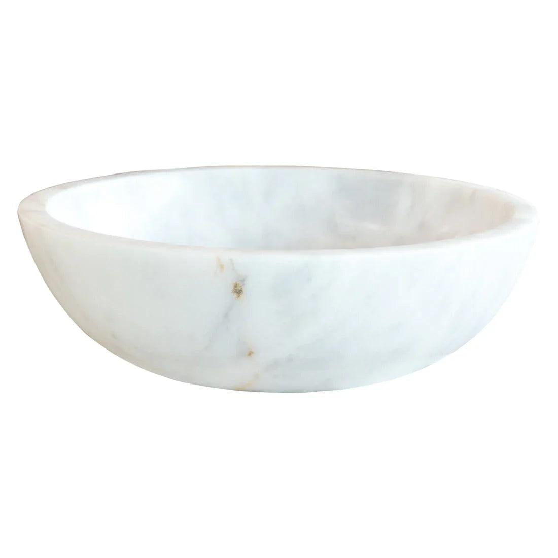 Carrara White Marble Above Vanity Bathroom Vessel Sink Polished (D)16" (H)6"