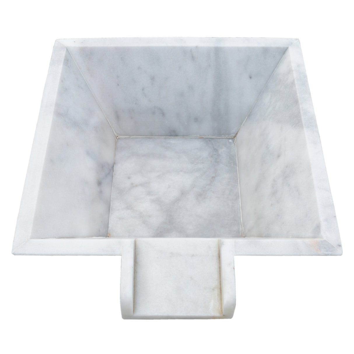 Carrara White Marble Natural Stone Pool Square Cascade Water Bowl - Belair Collection