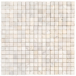 Carrara White Marble Tumbled Mosaic Floor and Wall Tile - Livfloors Collection