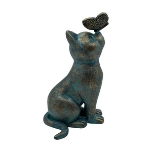 Cat and Butterfly Garden Statue