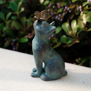 Cat and Butterfly Garden Statue