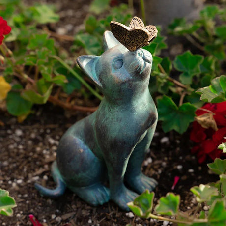 Cat and Butterfly Garden Statue