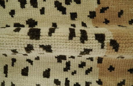 Chaia Dotted Beige, Camel and Charcoal Hand Knotted 2x3 wool area rug