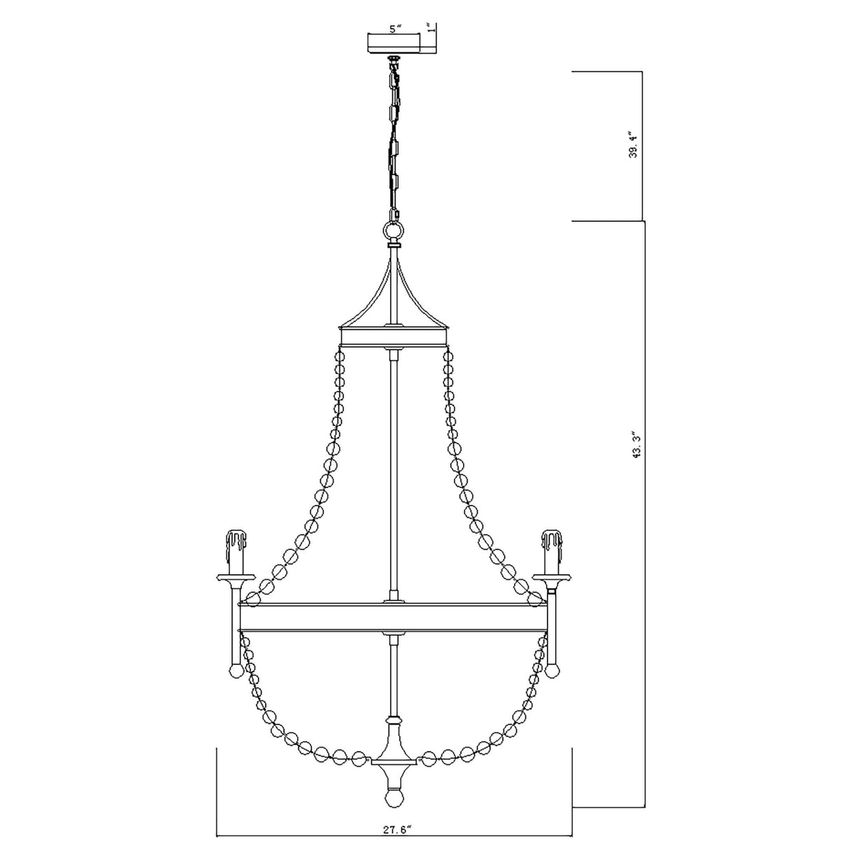 Chappell 8-Light Rustic Gold Candle Style Empire Chandelier