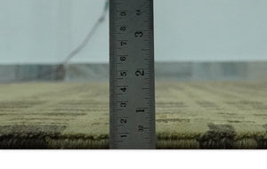 Charcoal and Olive Modern Stripes Design 5.8x7.10 Hand loom wool area Rug