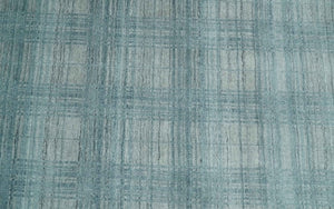 Checkered Blue and Gray Scandinavian 8x10 Hand Made Blended Wool Flatwoven Area Rug | KE26