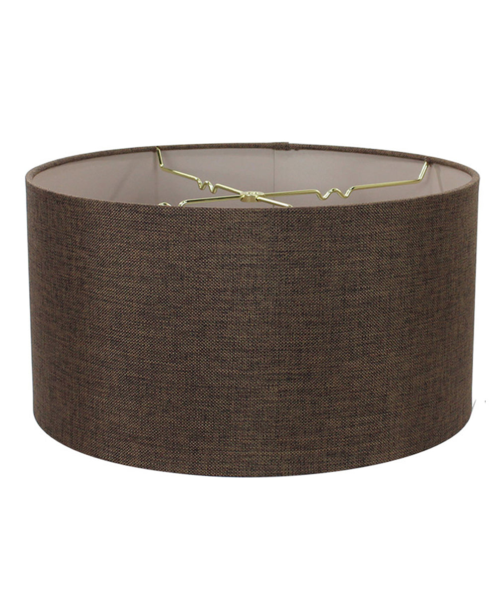 Chocolate Burlap Shallow Drum Lampshade 18"x18"x10"