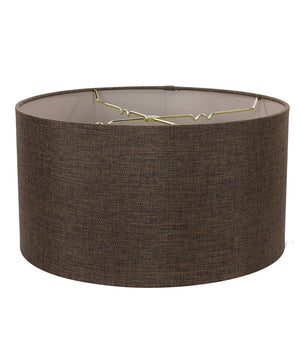 Chocolate Burlap Shallow Drum Lampshade 18"x18"x10"