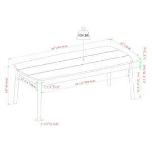 Circa Modern 6-Piece Spindle Solid Wood Outdoor Sectional and Coffee Table