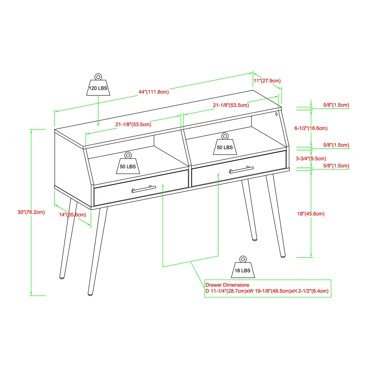 Clarence Contemporary 2-Drawer Entry Table