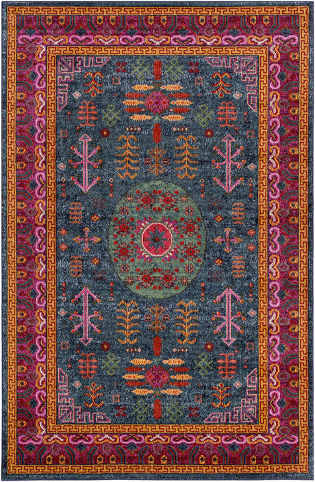 Cleveland Colorful Traditional Area Rug - Teal, Aqua, Navy