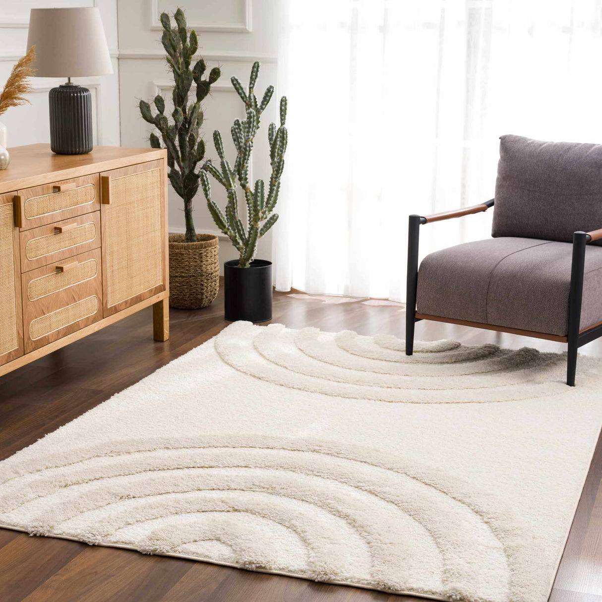 Connerton Beige High-Low Area Rug
