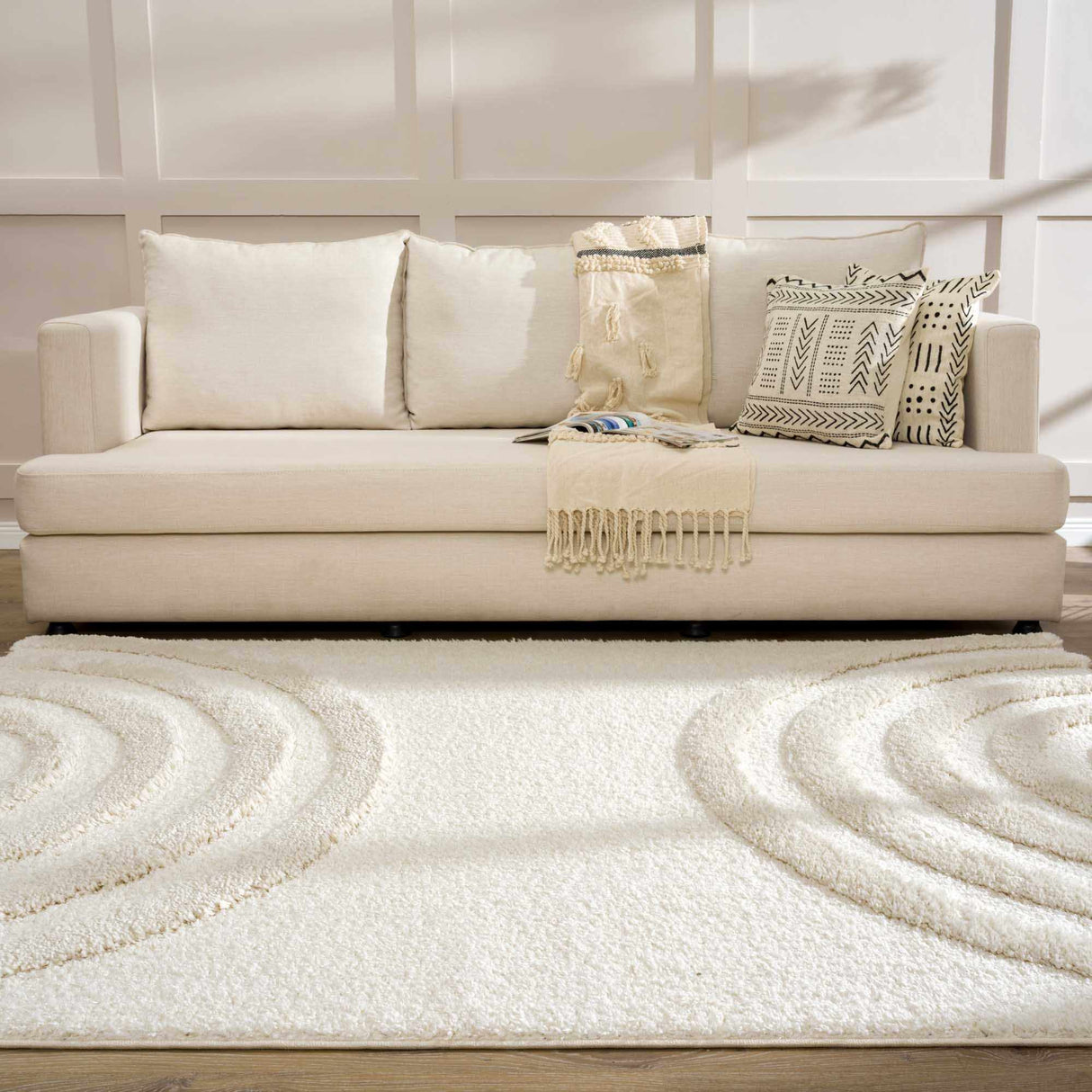 Connerton Beige High-Low Area Rug