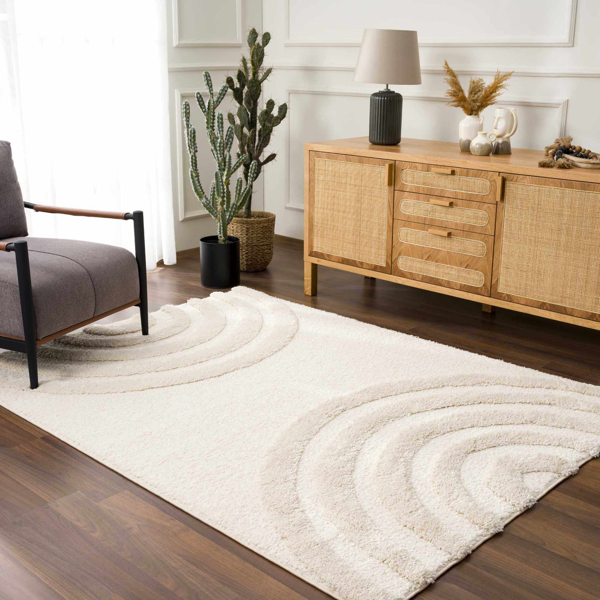 Connerton Beige High-Low Area Rug