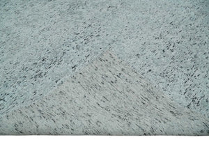 Contemporary 8x10 Silver and Charcoal Modern Abstract Handmade Wool Area Rug