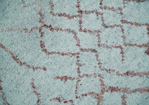 Contemporary 8x10 Silver and Pink Modern Abstract Handmade Wool Area Rug