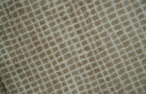 Contemporary Camel and Ivory Geometrical Square Design Hand Knotted 6.7x9.8 Wool Area Rug