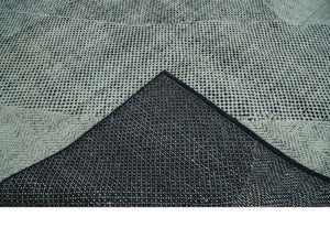 Contemporary Charcoal, Silver and Beige Design 9x12 Hand knotted wool Area Rug
