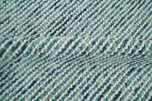 Contemporary Hand Woven Blue Woolen Chunky and Soft Area Rug