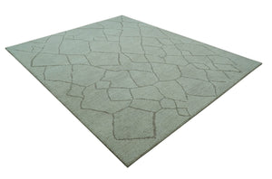 Contemporary Pattern Brown And Ivory Hand Tufted 8x10 Wool Rug