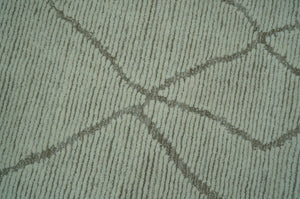 Contemporary Pattern Brown And Ivory Hand Tufted 8x10 Wool Rug