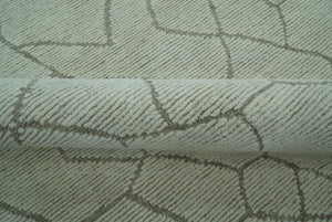 Contemporary Pattern Brown And Ivory Hand Tufted 8x10 Wool Rug