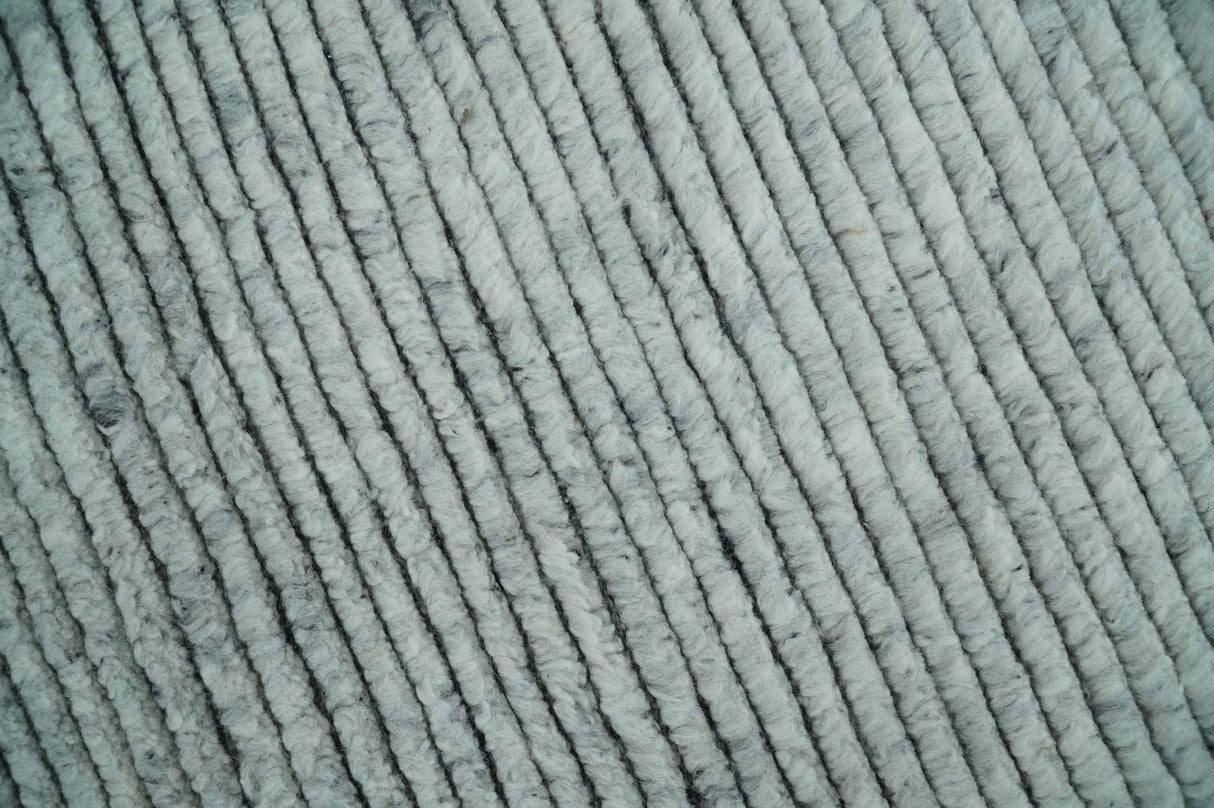 Contemporary look Gray Hand knotted loop Cut 8x10 wool Area Rug