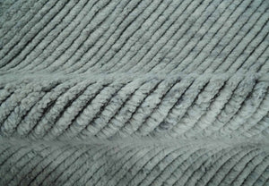 Contemporary look Gray Hand knotted loop Cut 8x10 wool Area Rug