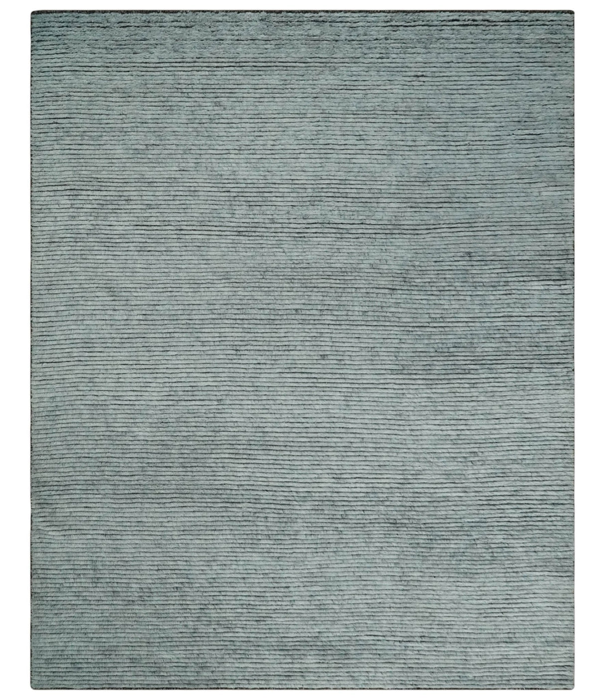 Contemporary look Gray Hand knotted loop Cut 8x10 wool Area Rug