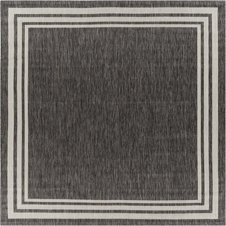 Coonamble Bordered Antrasit Outdoor Rug