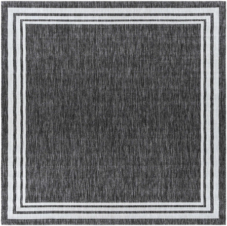 Coonamble Bordered Antrasit Outdoor Rug