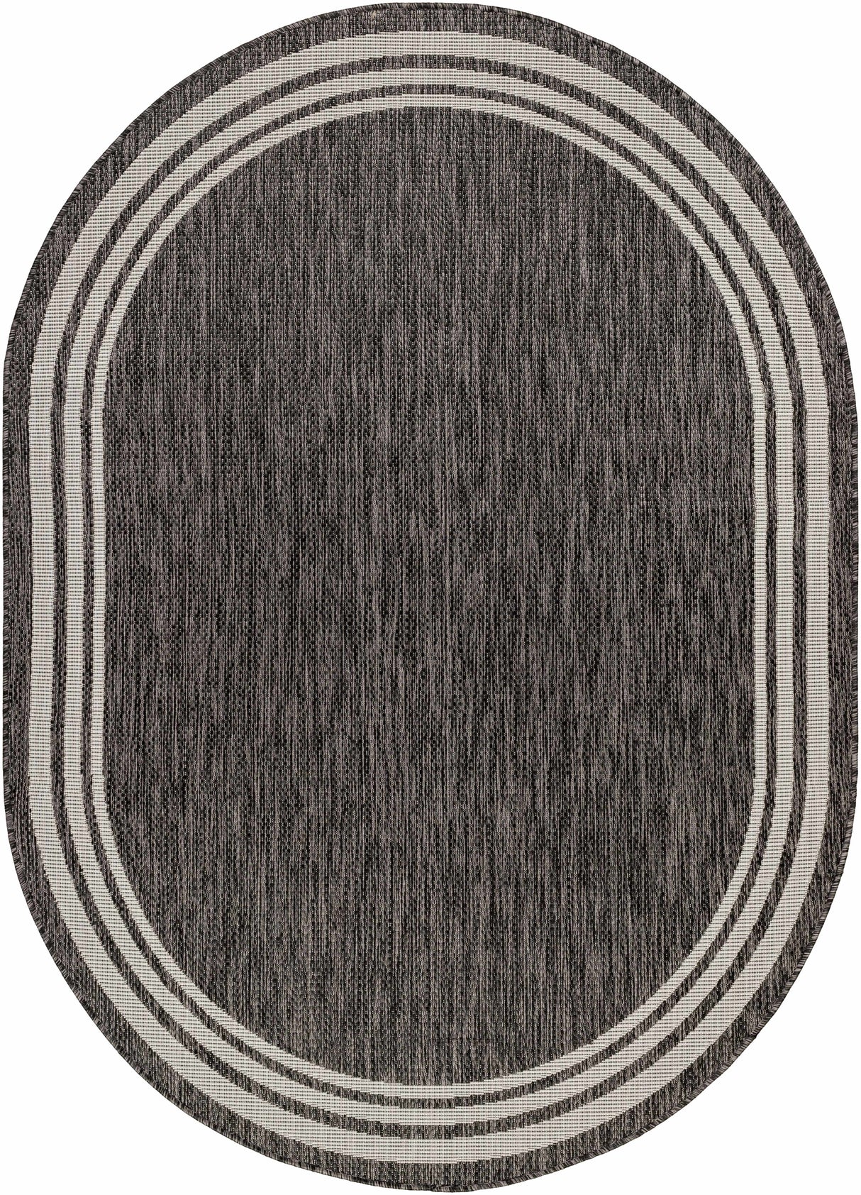Coonamble Bordered Antrasit Outdoor Rug