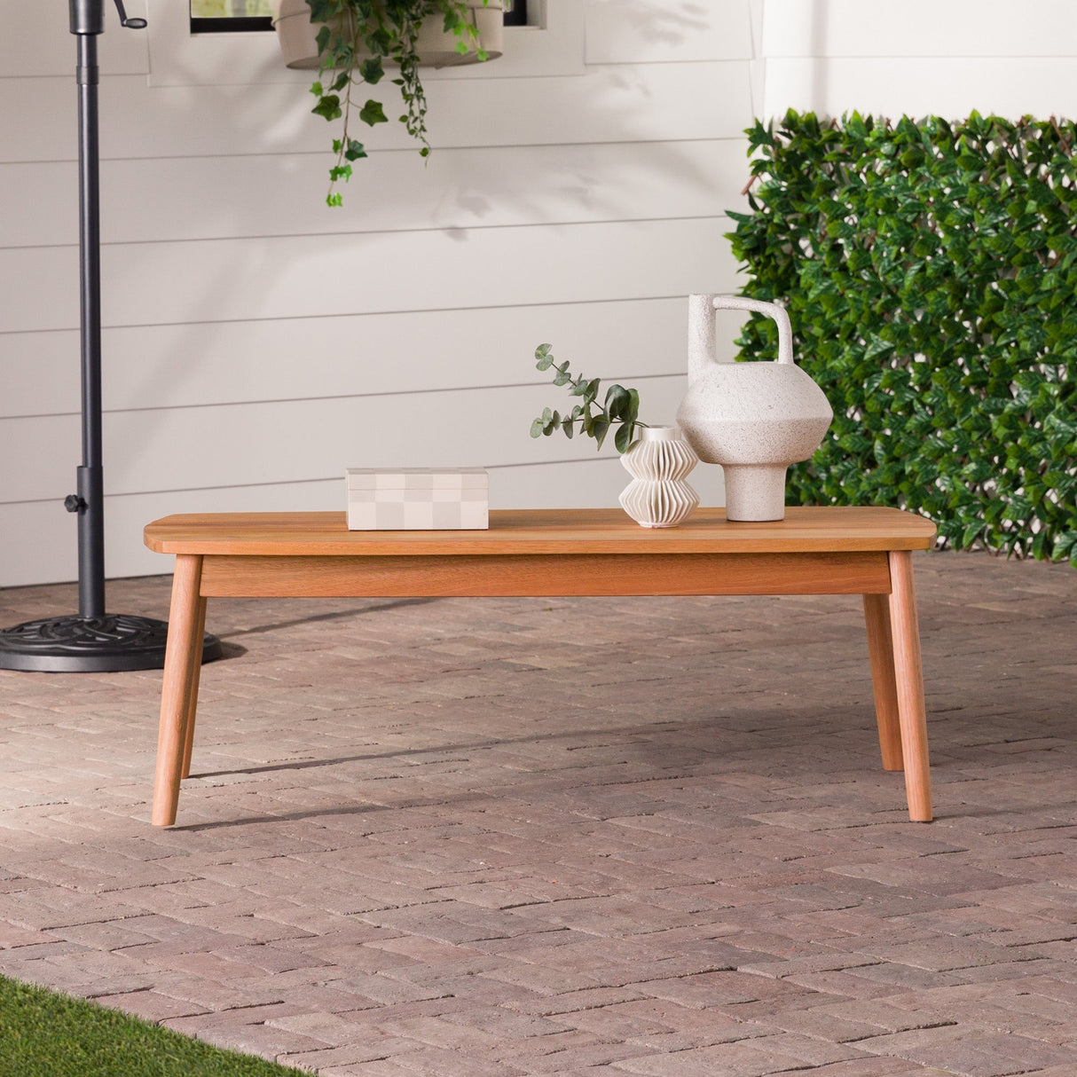 Coraline Modern Wood Outdoor Coffee Table