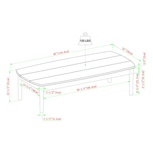 Coraline Modern Wood Outdoor Coffee Table