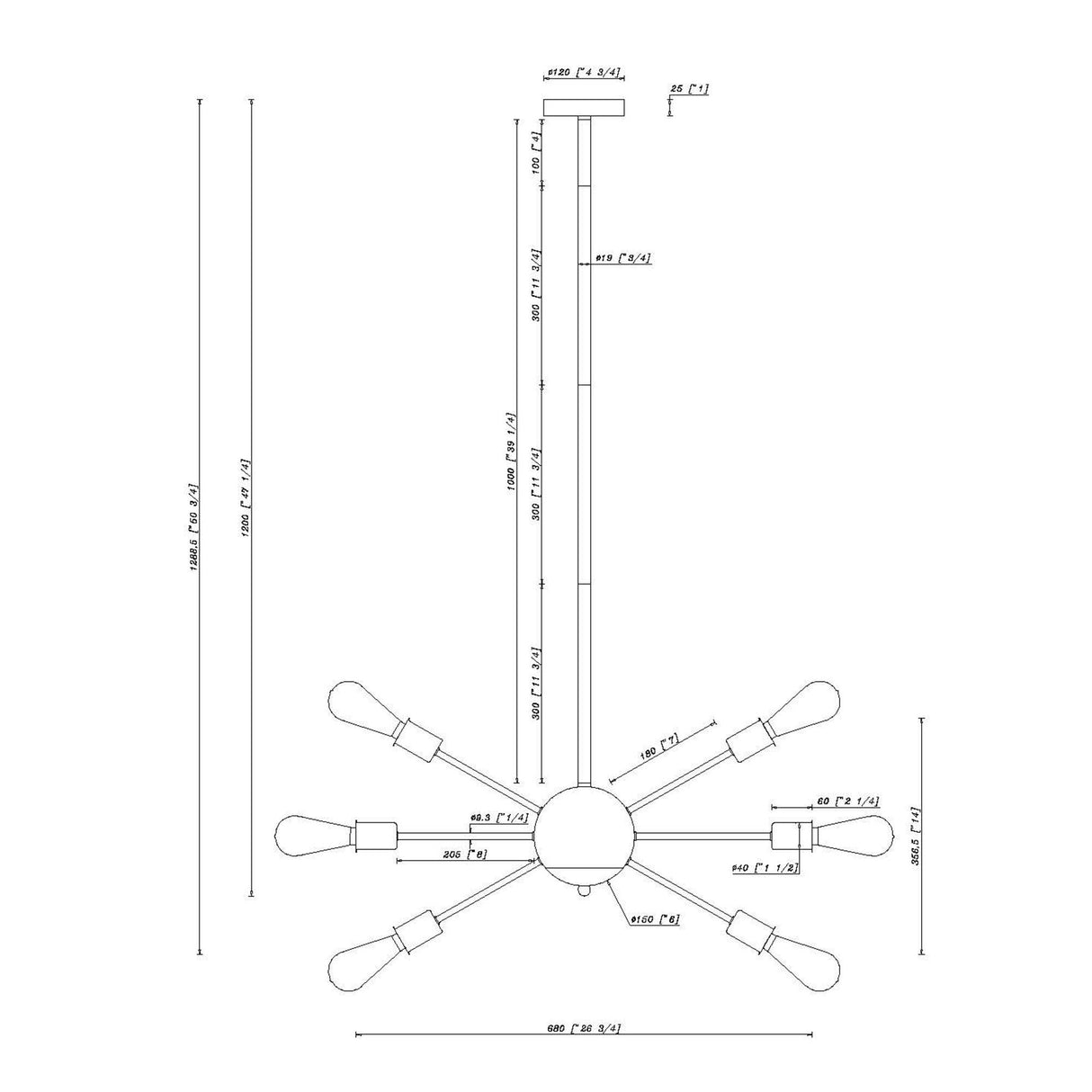 Cordell 18-Light Chrome Sputnik Sphere Chandelier