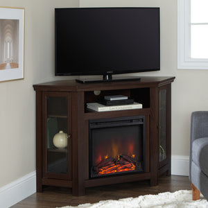 Corin Wood Corner Fireplace TV Stand