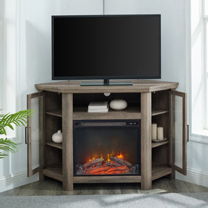 Corin Wood Corner Fireplace TV Stand