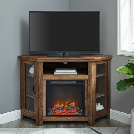 Corin Wood Corner Fireplace TV Stand