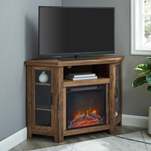 Corin Wood Corner Fireplace TV Stand