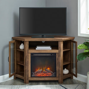 Corin Wood Corner Fireplace TV Stand