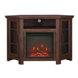 Corin Wood Corner Fireplace TV Stand