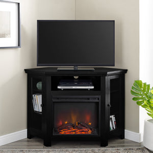 Corin Wood Corner Fireplace TV Stand